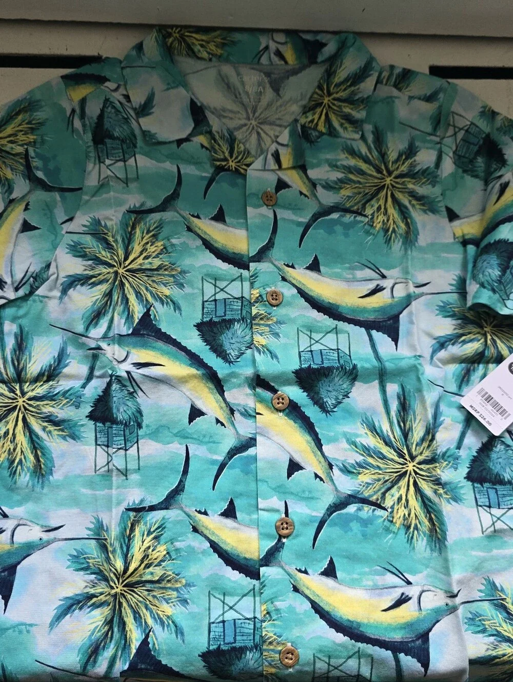 Carter's Teal, Yellow & Green Tropical Fish Button-Down Shirt